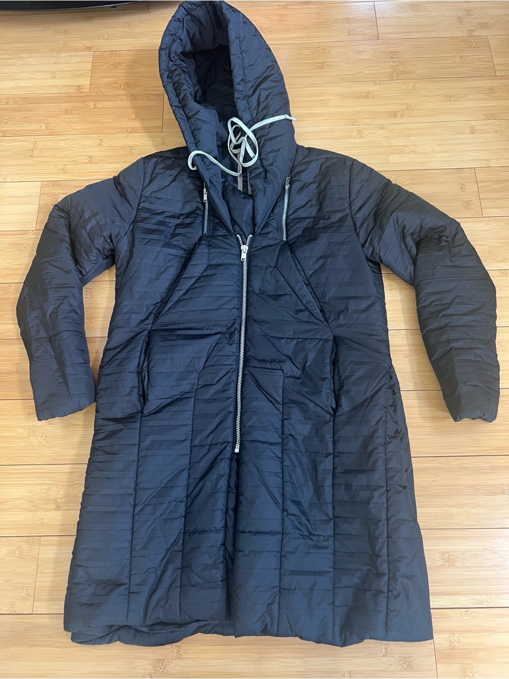 Rick Owens FW15 Sphinx Hooded Nylon Puffer Parka Coat Black IT 50 US 40 Archival